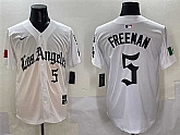 Men's Los Angeles Dodgers #5 Freddie Freeman White Mexico 2025 LA Gothic Style With Fernando Patch Vapor Premier Limited Stitched Jersey,baseball caps,new era cap wholesale,wholesale hats